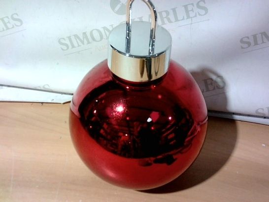 HOME REFLECTIONS PRE-LIT OVERSIZED FAIRY LIGHT GLASS BAUBLE - RED