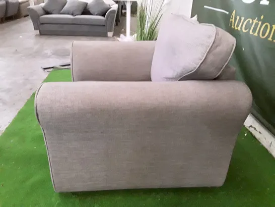 DESIGNER ARMCHAIR - GREY FABRIC