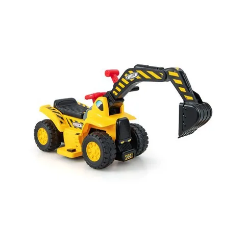 BOXED COSTWAY 6V ELECTRIC KIDS RIDE ON EXCAVATOR TOY WITH STORAGE AND SOUND EFFECTS