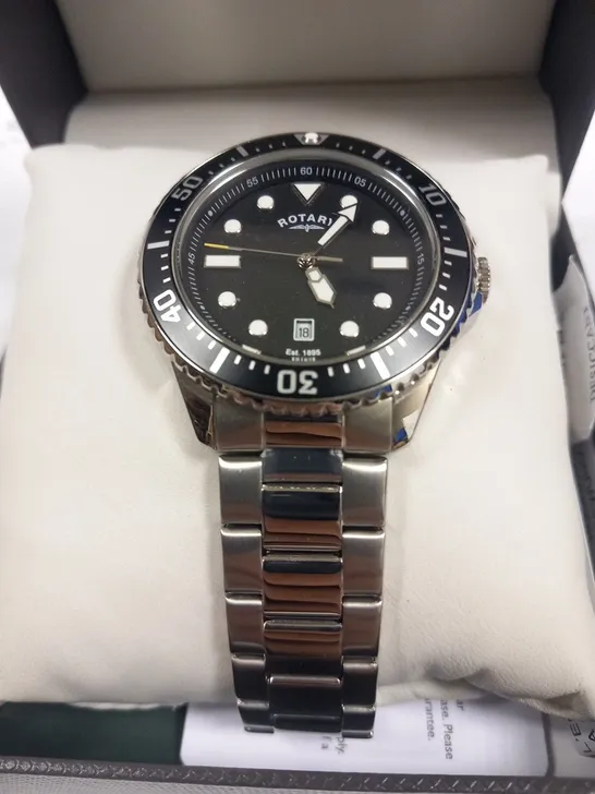 BOXED ROTARY GENTS CLASSIC DIVE STYLE WRIST WATCH