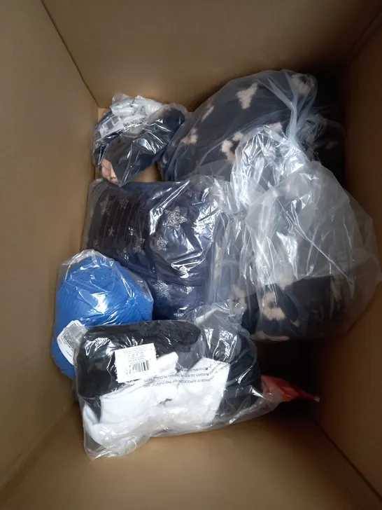 BOX OF APPROXIMATELY 12 ASSORTED CLOTHING ITEMS TO INCLUDE SKIRT, DRESS, ONESIE ETC