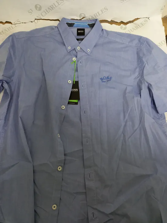 HUGO BOSS REGULAR FIT STRECH SHIRT IN BLUE - XL