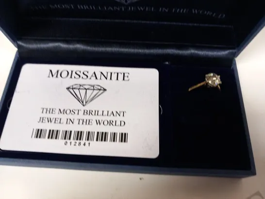 BOXED MOISSANITE 9CT GOLD 1.50CT EQ SOLITAIRE RING