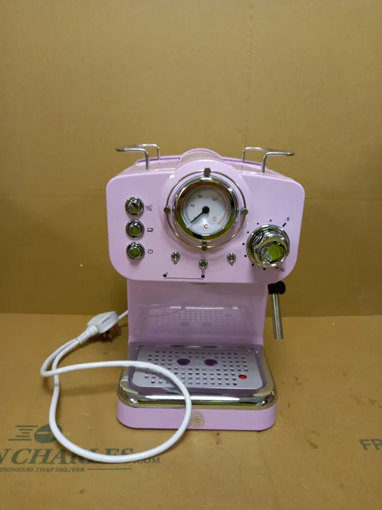 SWAN RETRO PUMP ESPRESSO COFFEE MACHINE, PINK