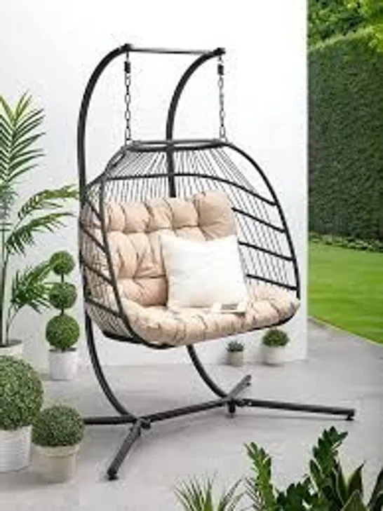 BOXED NOVA 2 SEATER SWING SET IN BLACK