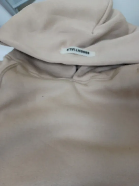 ESSENTIALS TAN HOODIE - SIZE LARGE