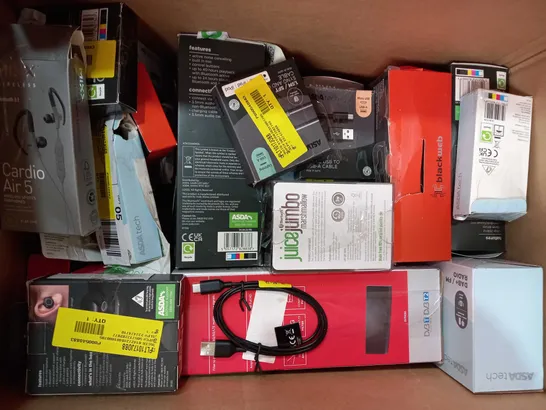 BOX OF APPROXIMATELY 20 ASSORTED ELECTRICAL ITEMS TO INCLUDE MIXX STREAMBUDS LX WIRELESS EARBUDS, ASDA TECH WIRELESS MOUSE, BLACKWEB WIRELESS MOUSE, ETC