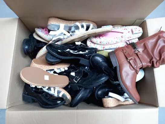 APPROXIMATELY 12 ASSORTED KIDS PAIRS OF SHOES IN VARIOUS COLOURS, STYLES, AND SIZES