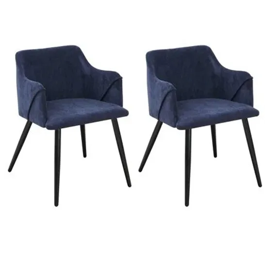 PAIR OF BOXED SOFIYA VELVET ARMCHAIRS BLUE