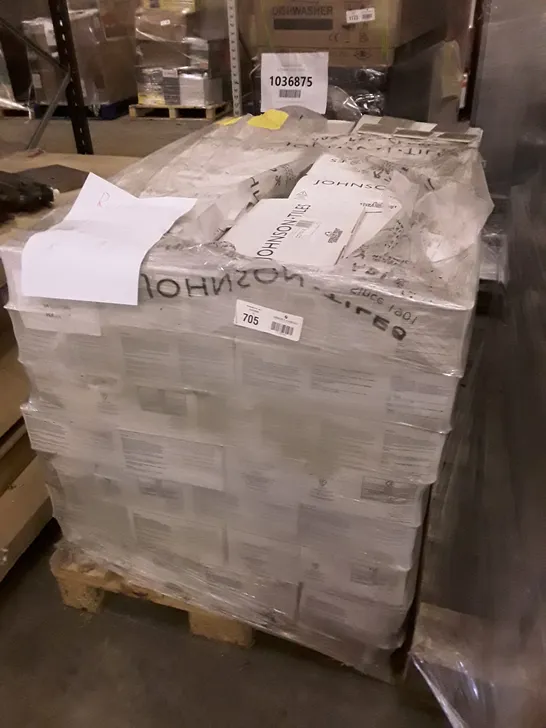 PALLET OF APPROXIMATELY 84 BRAND NEW CARTONS OF 100 OYSTER STONE EFFECT TILES - 10X10X0.65CM