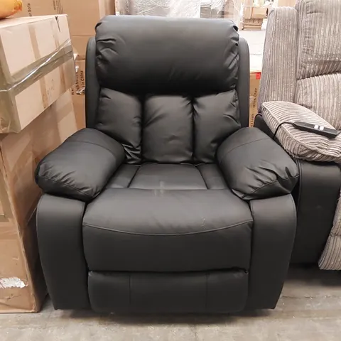 DESIGNER BLACK ELECTRIC RECLINING ARMCHAIR