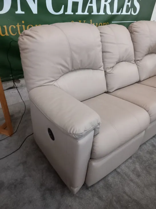 DESIGNER G PLAN CHLOE CAMBRIDGE PLASTER ELECTRIC RECLINING THREE SEATER SOFA