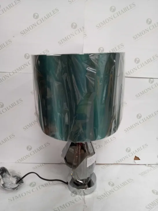 JM MAC CRYSTAL LAMP WITH GREEN SHADE