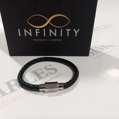 BOXED INFINITY LEATHER BRACELET