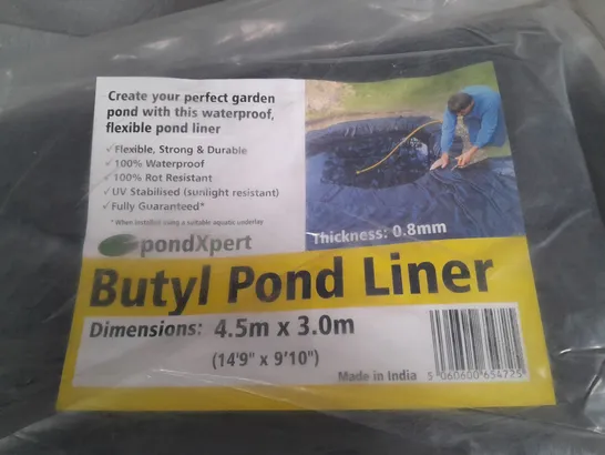 SEALED PONDEXPERT BUTYL POND LINER - 4.5M X 3M