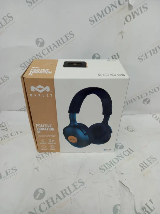 MARLEY POSITIVE VIBRATION XL BLUETOOTH HEADPHONES IN BLUE 