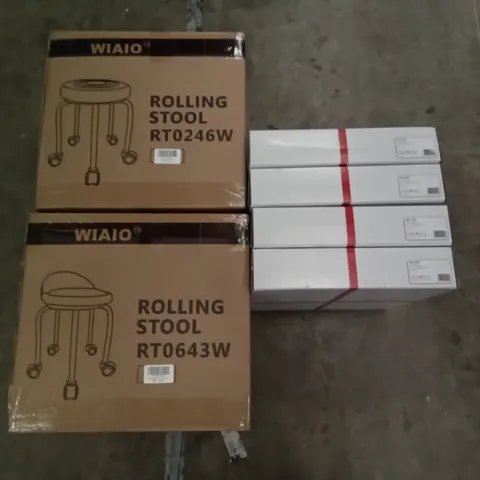 PALLET OF ASSORTED ITEMS INCLUDING WIAIO ROLLING STOOLS, LED CEILING LIGHTS, AUTUMNAL WREATH 