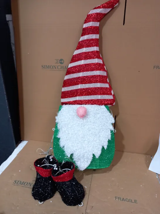 FESTIVE INDOOR OUTDOOR LARGE PRE-LIT GNOME