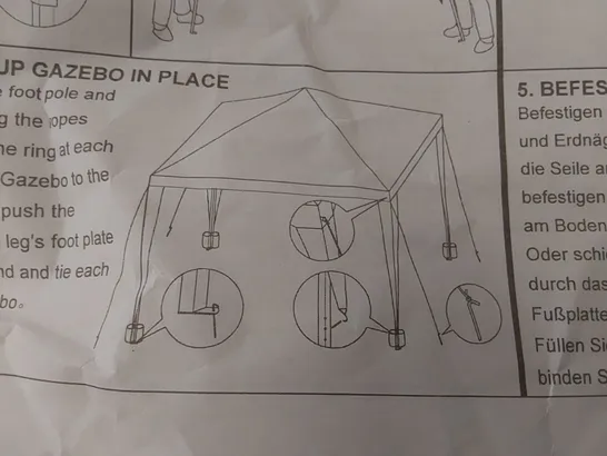 BOXED YUEBO GAZEBO 3X3 FOLDING WATERPROOF GAZEBO - COLOURS MAY VARY