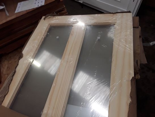 DESIGNER 4 PANEL CLEAR PINE GLAZED INTERNAL DOOR APPROX 1981X762MM 