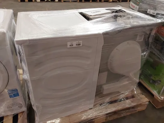 PALLET OF HAIER FREESTANDING HEAT PUMP TUMBLE DRYER GRAPHITE AND HISENSE 3 SERIES FREESTANDING 9 KG WASHING MACHINE