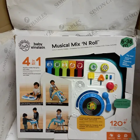 BOXED BABY EINSTEIN MUSICAL MIX 'N ROLL ACTIVITY WALKER 