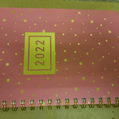 LOT OF 3 BRIGHT DAY COMPANY 2022 ANNUAL MONTHLY & WEEKLY PLANNERS IN PINK/GOLD COLOUR