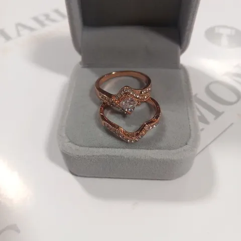 BOXED ROSE GOLD EFFECT SET OF TWO RINGS