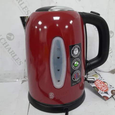 RUSSELL HOBBS WORCESTER RED STAINLESS STEEL KETTLE 