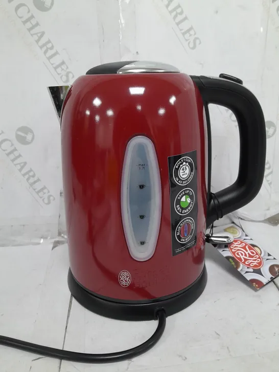 RUSSELL HOBBS WORCESTER RED STAINLESS STEEL KETTLE 