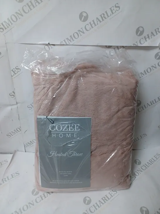 BOXED COZEE HOME HEATED BLANKET IN PINK