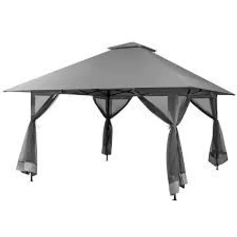 BOXED COSTWAY 13X13FT POP-UP INSTANT CANOPY TENT MESH SIDEWALL UV50+ ADJUST OUTDOOR PATIO GREY