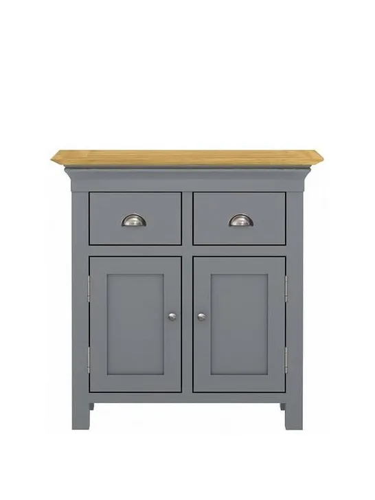 BOXED SEATTLE COMPACT SIDEBOARD - DARK GREY/OAK (1 BOX) RRP £279