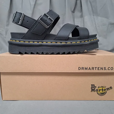 BOXED PAIR OF DR MARTENS OPEN TOE SANDALS IN BLACK UK SIZE 6