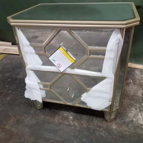 MIRRORED 2 DRAWER BEDSIDE TABLE