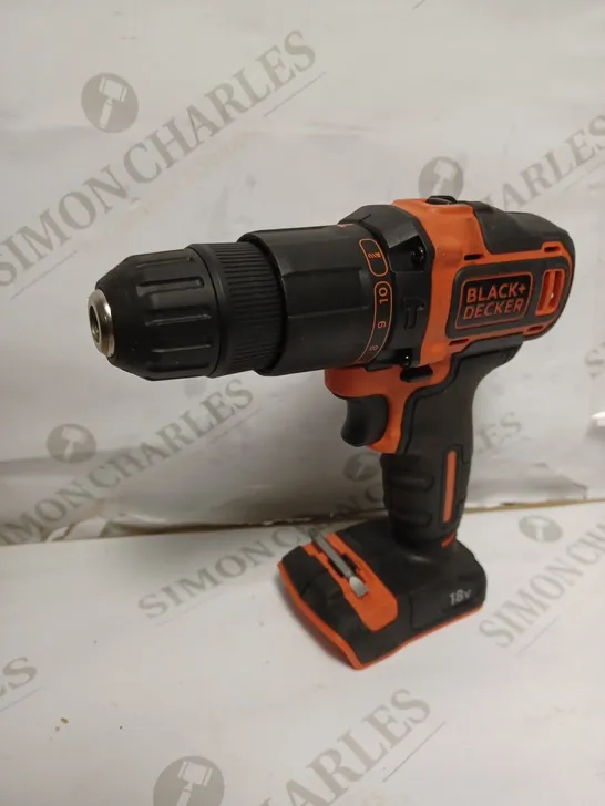 BLACK+DECKER 18 V CORDLESS 2-GEAR COMBI HAMMER DRILL POWER TOOL (BCD70051K)