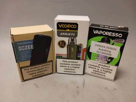 APPROXIMATELY 20 VAPES & E-CIGARETTES TO INCLUDE VAPORESSO LUXE Q2 SE, VOOPOO ARGUS P2, INNOKIN GOZEE, ETC