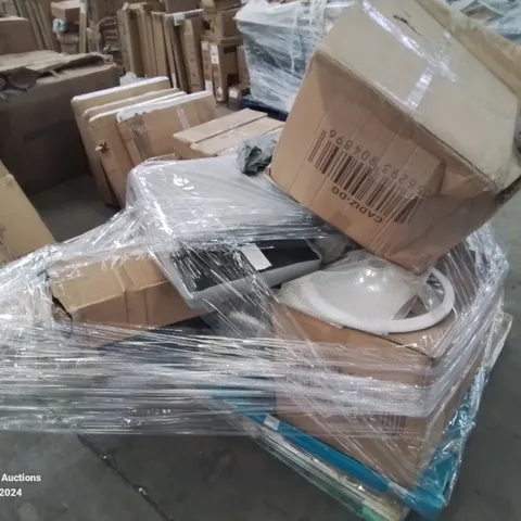 PALLET CONTAINING VARIOUS BOXED FURNITURE PARTS AND OTHER HOUSEHOLD ITEMS ETC.