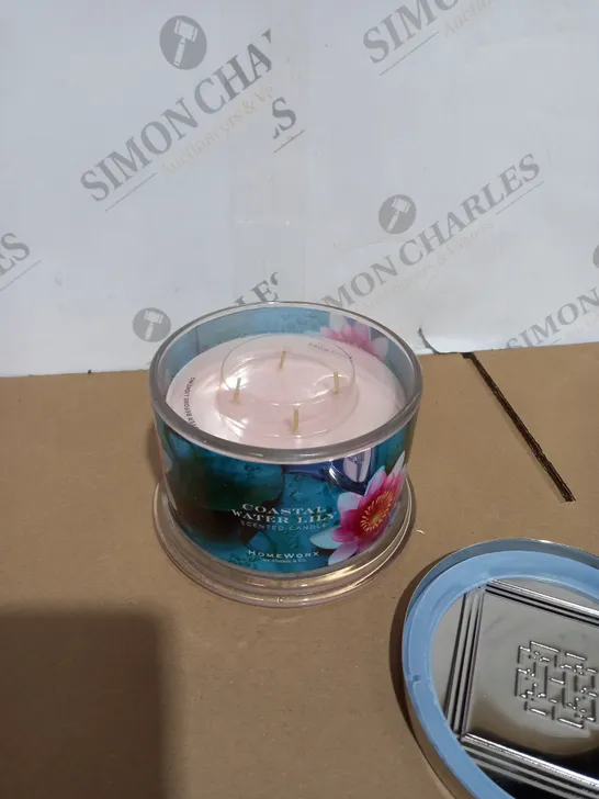 BOXED HOMEWORX COASTAL WATER LILY SCENTED CANDLE