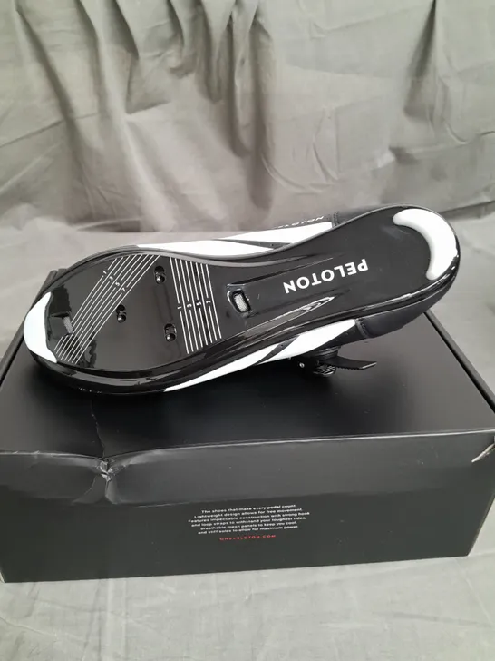 BOXED PAIR OF PELOTON CYCLING SHOES SIZE 45