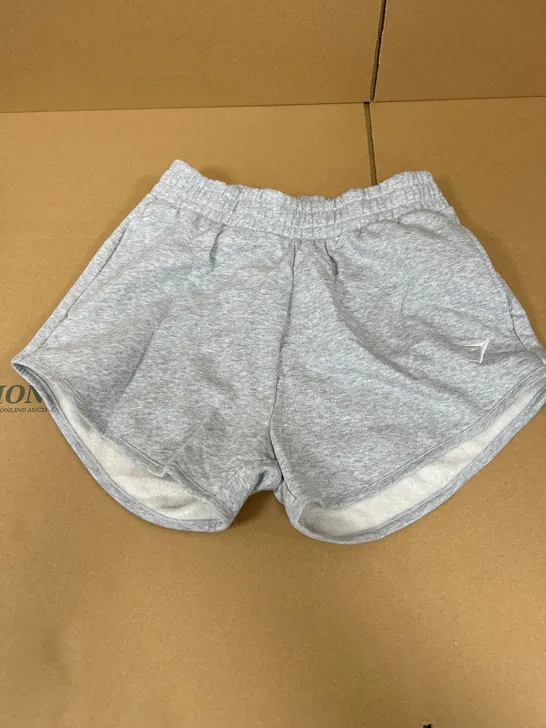 GYMSHARK SIZE SMALL WOMENS GREY HEATHER FLEECE SHORTS