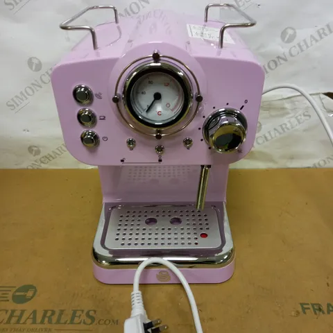 SWAN RETRO PUMP ESPRESSO COFFEE MACHINE, PINK