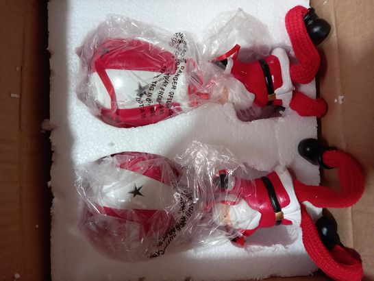 SANTAS EXPRESS SET OF PRELIT PARACHUTING SANTA DANGLY LEGS