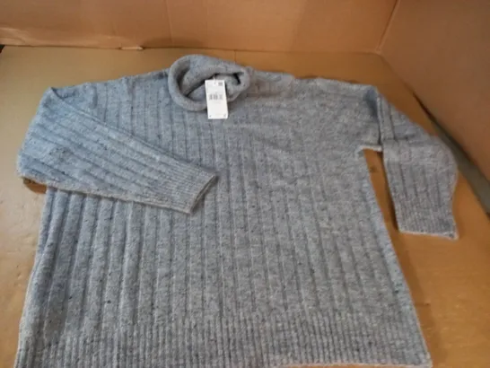 MANGO GREY ROLL NECK GREY JUMPER - L