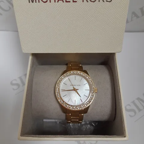 MICHAEL KORS LILIANE LADIES STAINLESS STEEL ROSE GOLD WATCH 