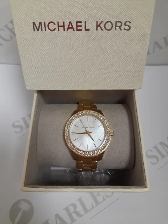 MICHAEL KORS LILIANE LADIES STAINLESS STEEL ROSE GOLD WATCH  RRP £238