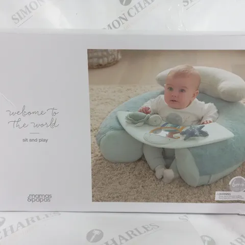 BOXED MAMAS & PAPAS SIT & PLAY - WELCOME TO THE WORLD BLUE