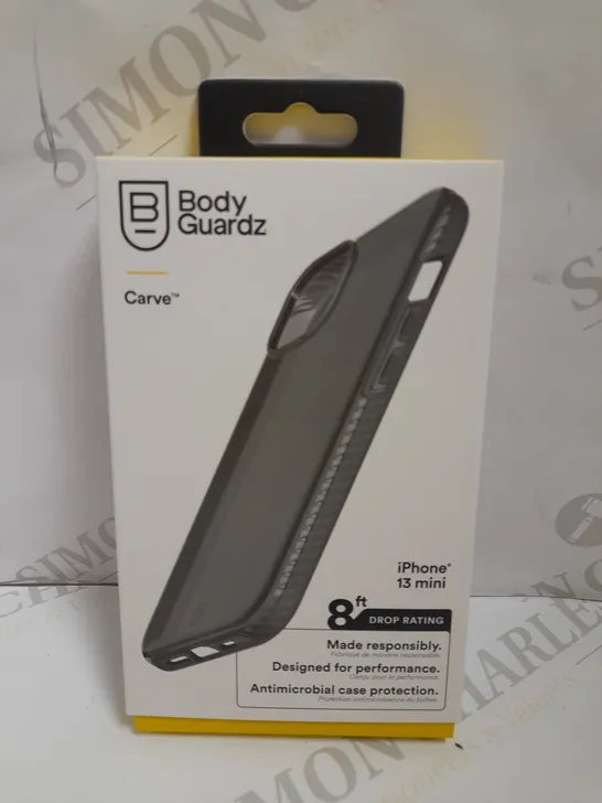 BOX OF APPROX 6 BODY GUARDZ CARVE PROTECTIVE CASES FOR IPHONE 13 MINI - SMOKE