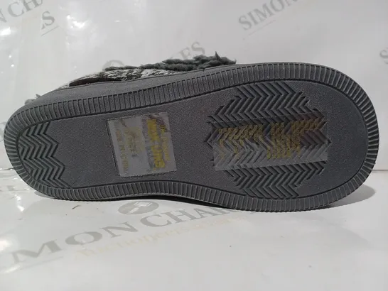 PAIR OF MUK LUKS ANAIS SLIPPERS IN GREY UK SIZE 4