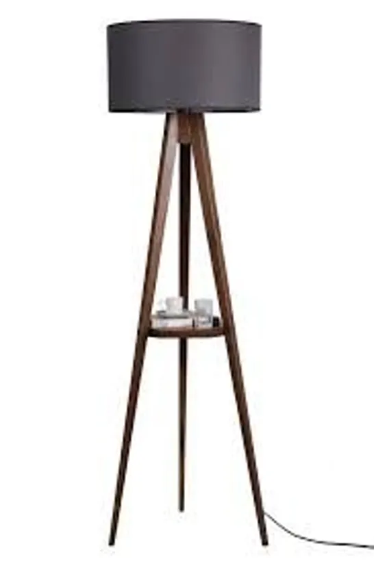 BOXED SAVANNAH 176CM BROWN TRAY TABLE FLOOR LAMP SHADE (1 BOX ONLY OF 2 BOX SET)